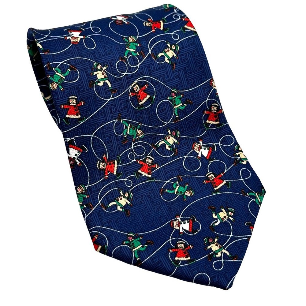 Childrens Miracle Network Neck Tie Mens 100% Polyester Navy Blue Ice Skating